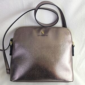 Lilac Silver Sheen Metallic Women Crossbody Shoulder Bag